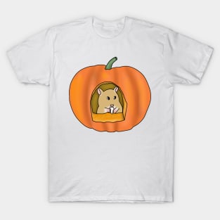 Cute goldren gerbil in a pumpkin T-Shirt